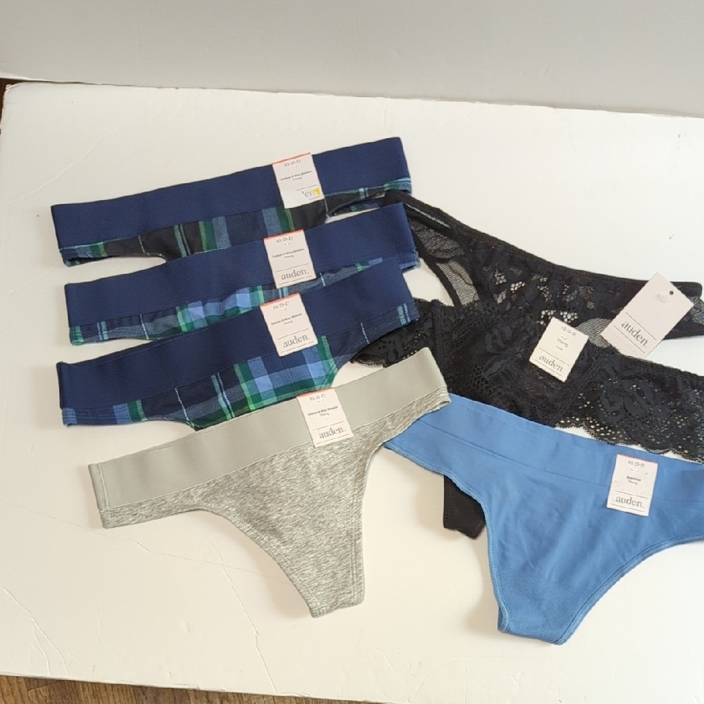 7 Pairs Women's Thong Underwear - Auden™ XSmall . NWT